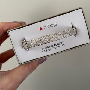 Macy’s Diamond Accent Fine Silver Plate Bracelet
